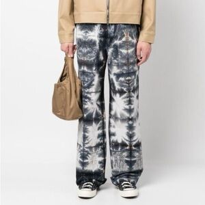 NWOT NAHMIAS Tie-Dye baggy cotton trouser pant men's 28 tye dye